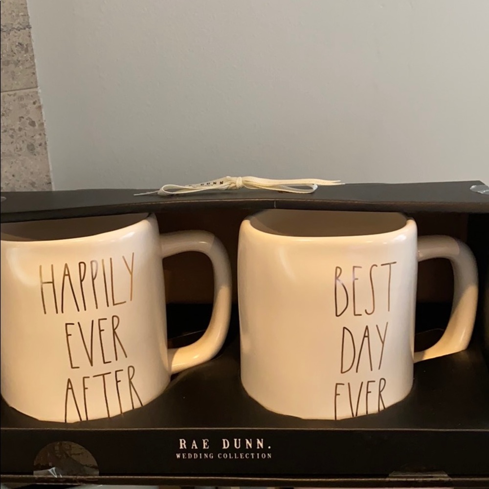 Rae Dunn wedding ceramic mugs. - Picture 3 of 6